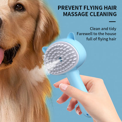Steam Grooming Brush (Rechargeable, Anti-Shedding)