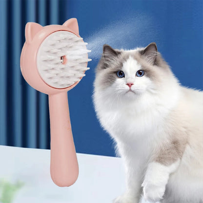 Steam Grooming Brush (Rechargeable, Anti-Shedding)