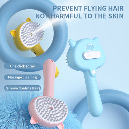 Steam Grooming Brush (Rechargeable, Anti-Shedding)